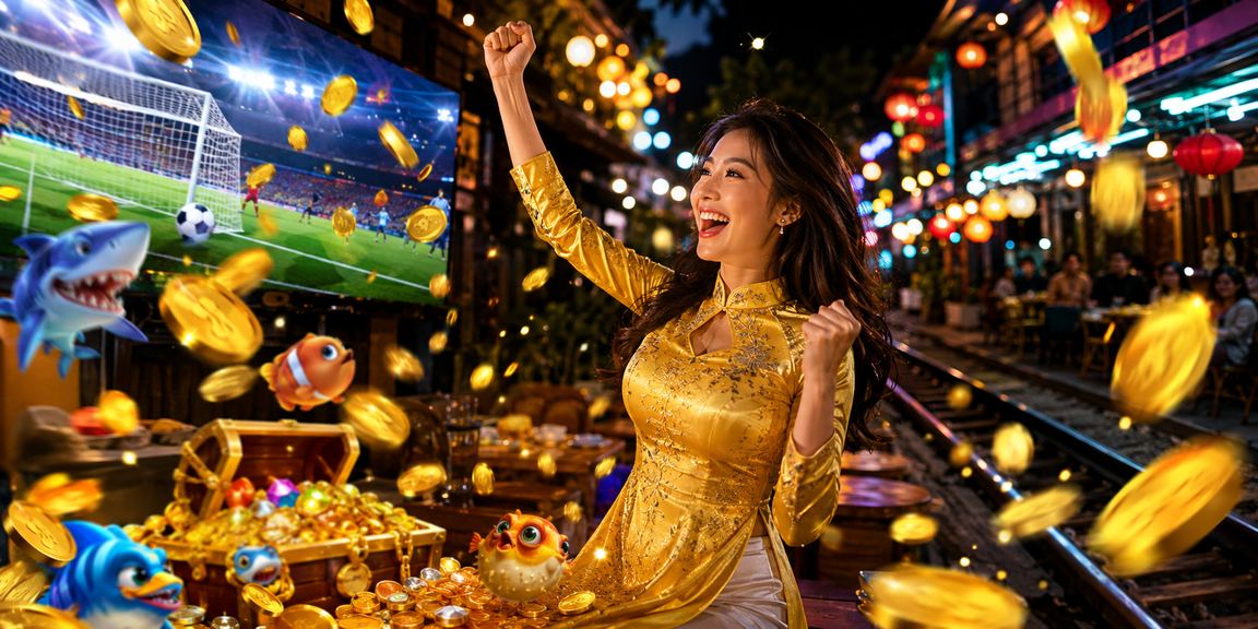 Người chơi bắn cá trực tuyến với hình ảnh áo dài truyền thống Hà Nội về đêm